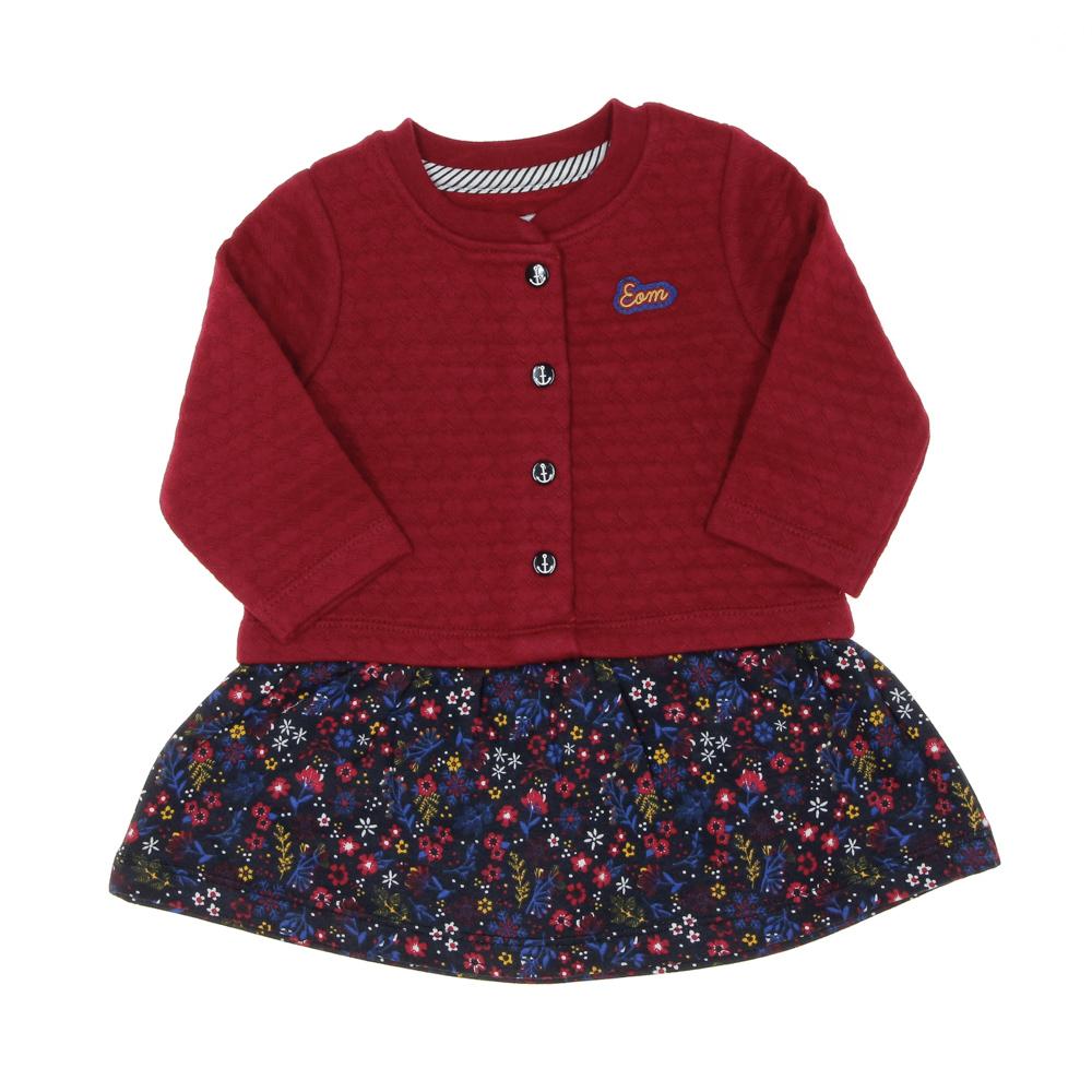 Robe Marine/Fuchsia à fleurs Fille EOM Emini pas cher