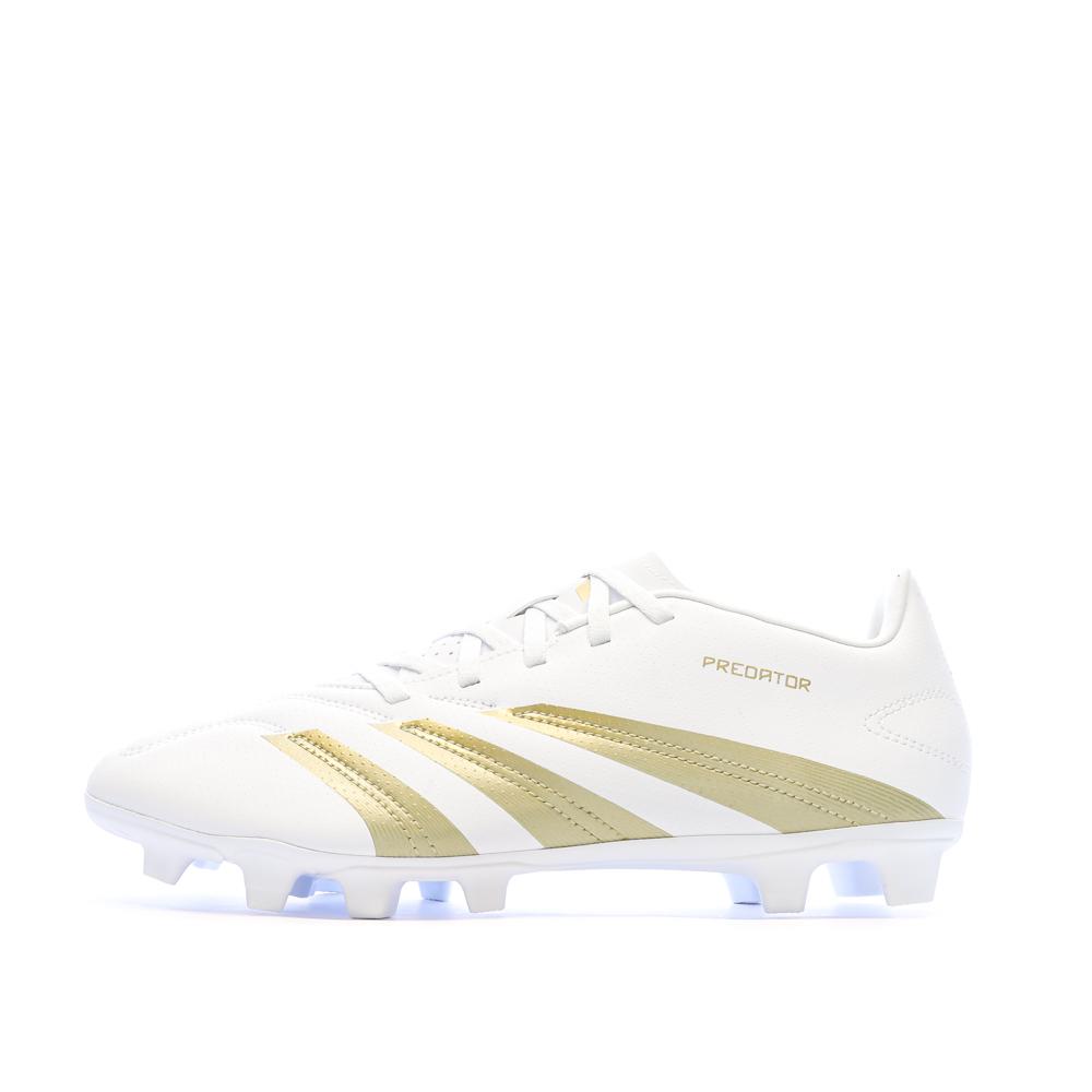 Chaussures de Foot Blanc/Doré Homme Adidas Predator Club FxG pas cher
