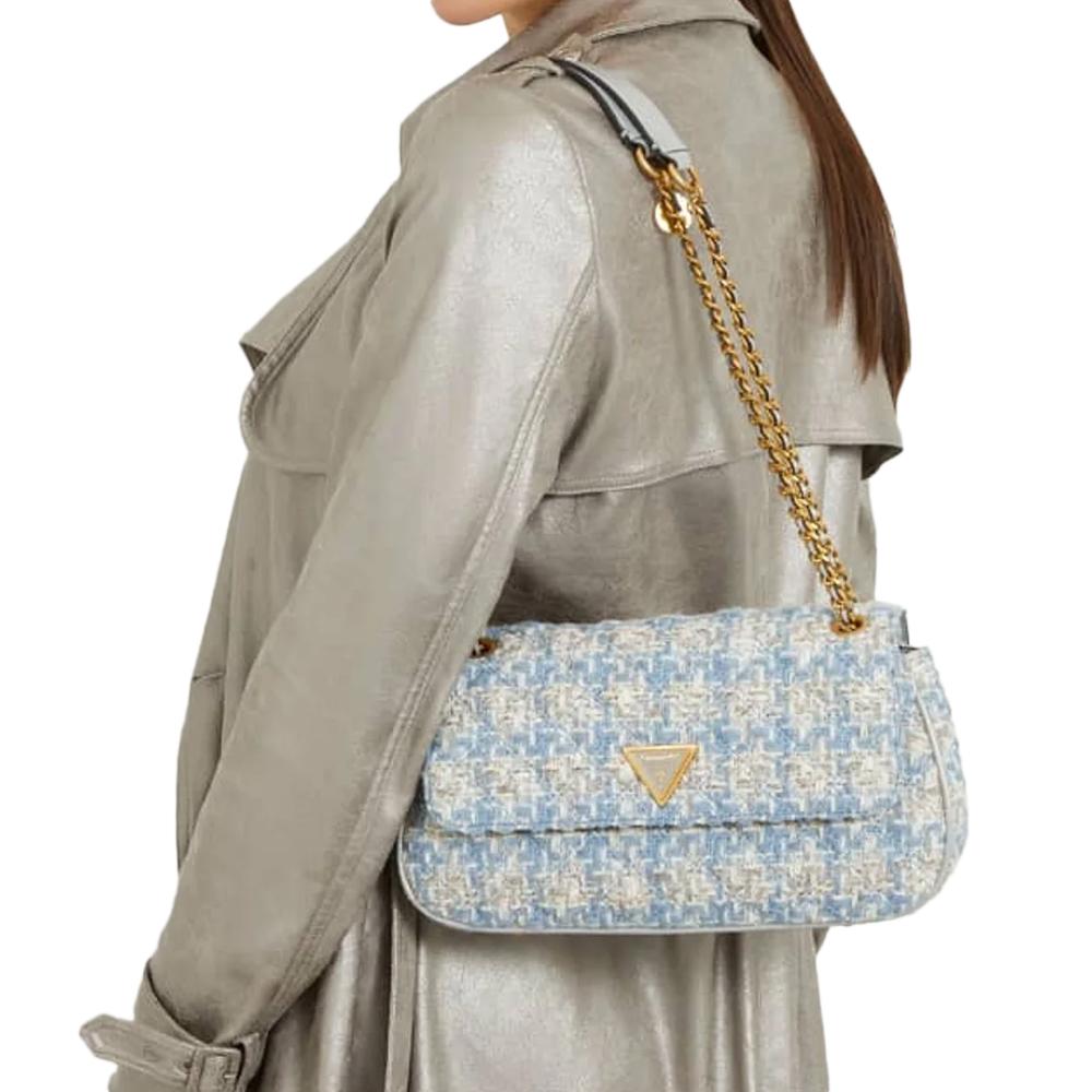 Sac Bandoulière Blanc/Bleu Guess Xbody Flap vue 4