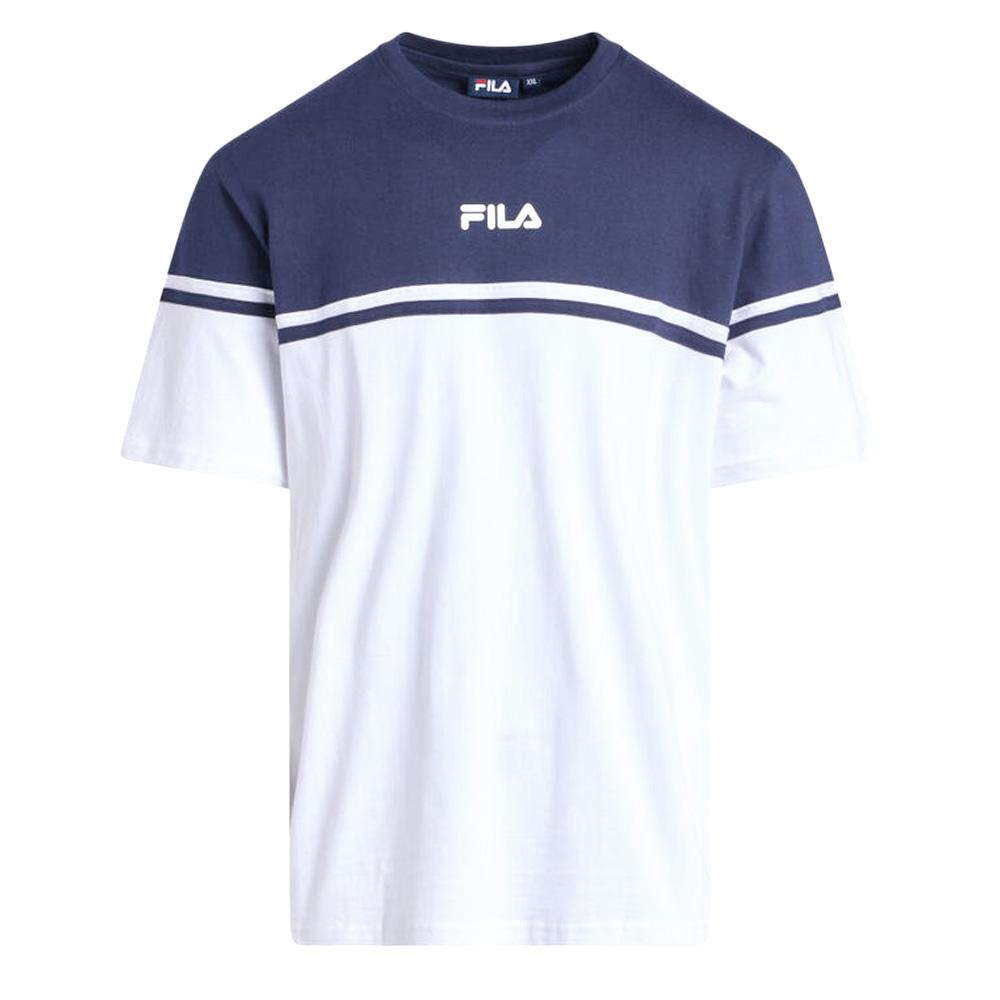 T-shirt Blanc/Marine Homme Fila Print pas cher