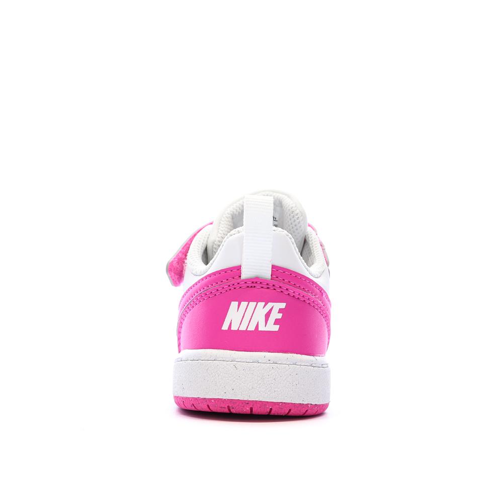 Baskets Rose/Blanc Enfant Nike Court Borough Low Recraf vue 3