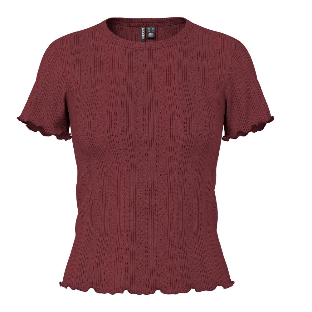T-Shirt Bordeaux Femme Pieces Marie vue 2