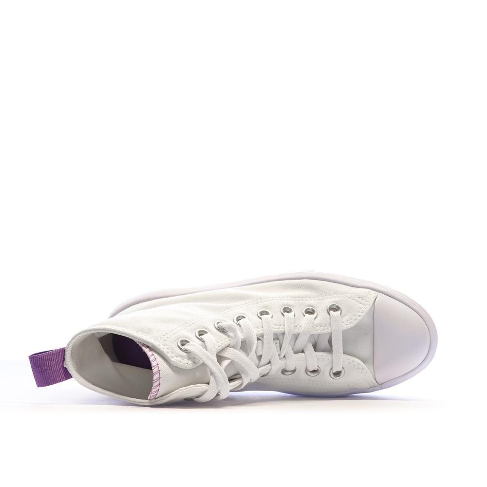 Baskets Blanches/Violettes Femme Converse All Star Move vue 4