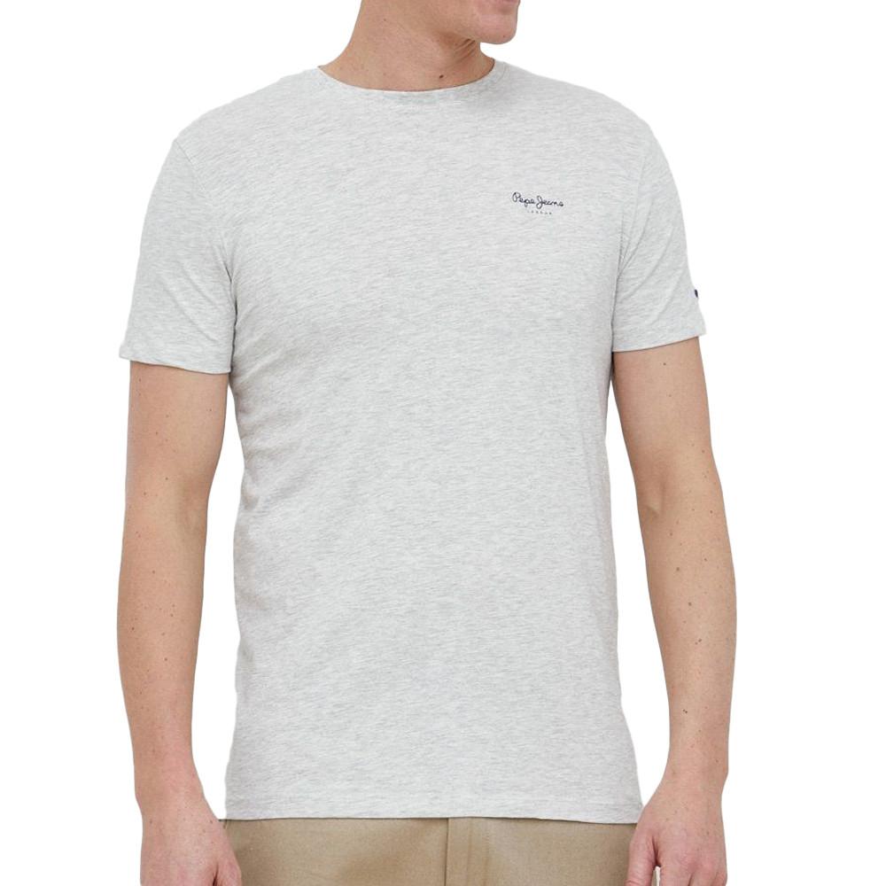 Pepe Jeans T-shirt Uomo Maniche Corte - Girocollo, Vestibilità Regolare, Logo Stampato, Blu/bianco