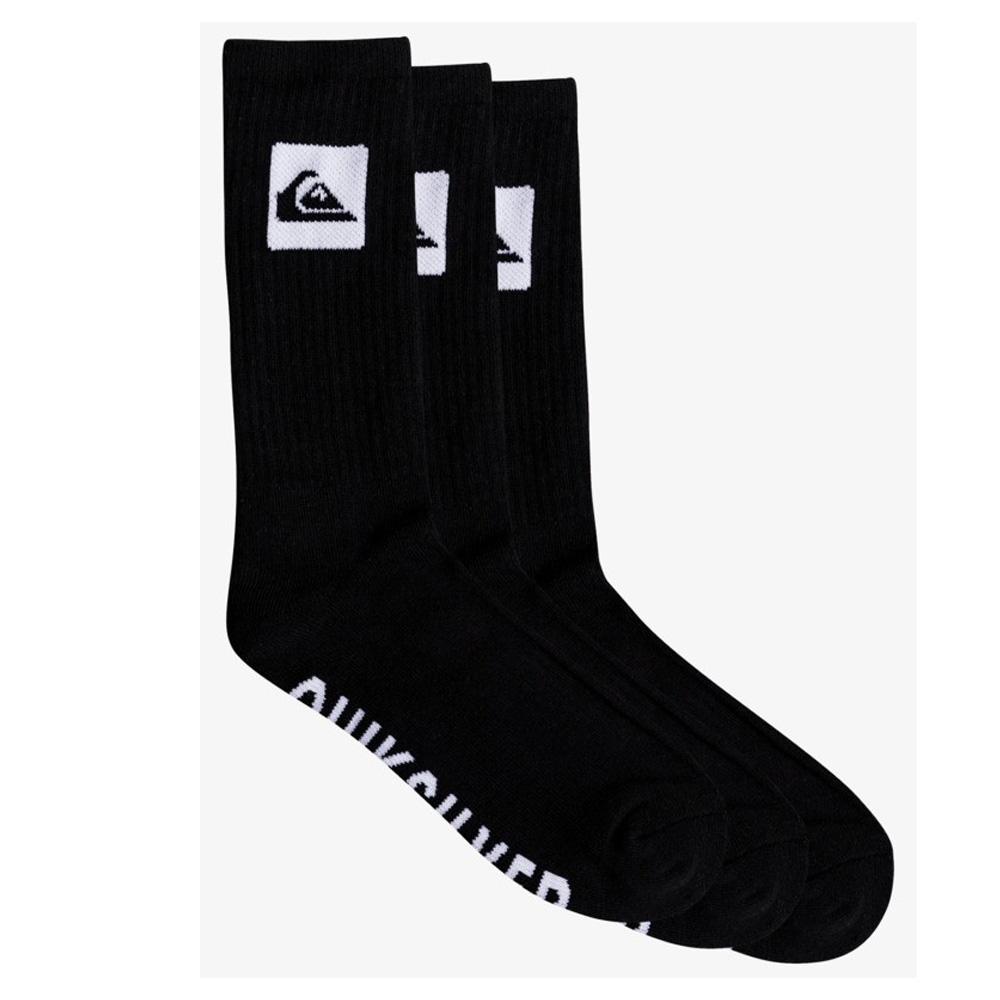 X3 Paires de Chaussettes Noir Homme Quiksilver AQYAA03316 pas cher