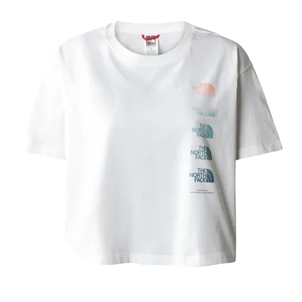 T-Shirt Crop Blanc Femme The North Face Graphic NF0A83FAN3N1 pas cher