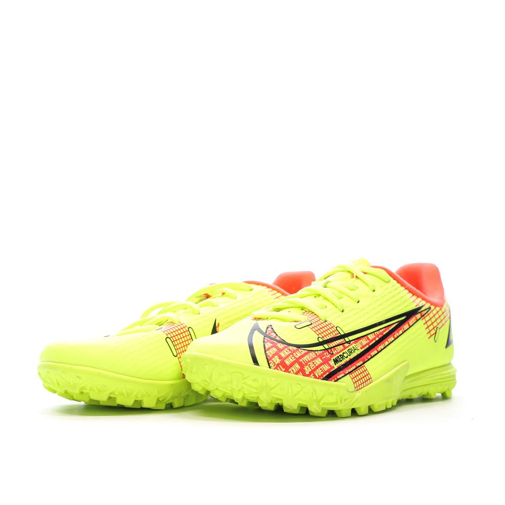 Chaussures de Foot Jaune Junior Nike Jr Vapor 14 Academy TF vue 6