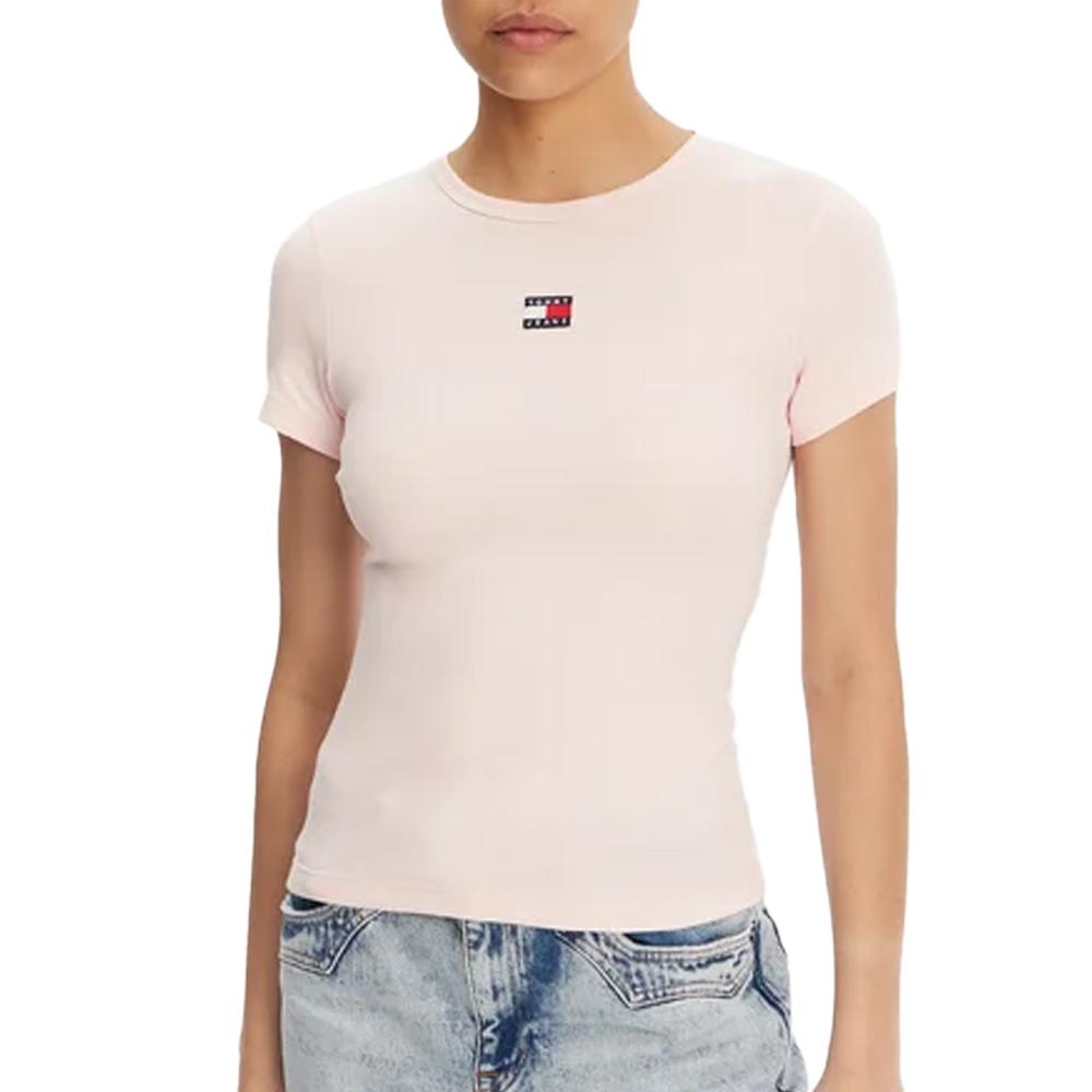 T-Shirt Rose Femme Tommy Hilfiger Badge pas cher