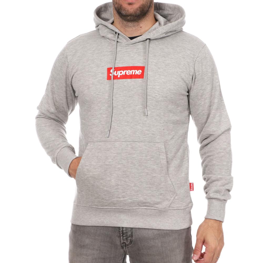 Sweat à capuche Gris Homme Supreme Grip Manuel pas cher