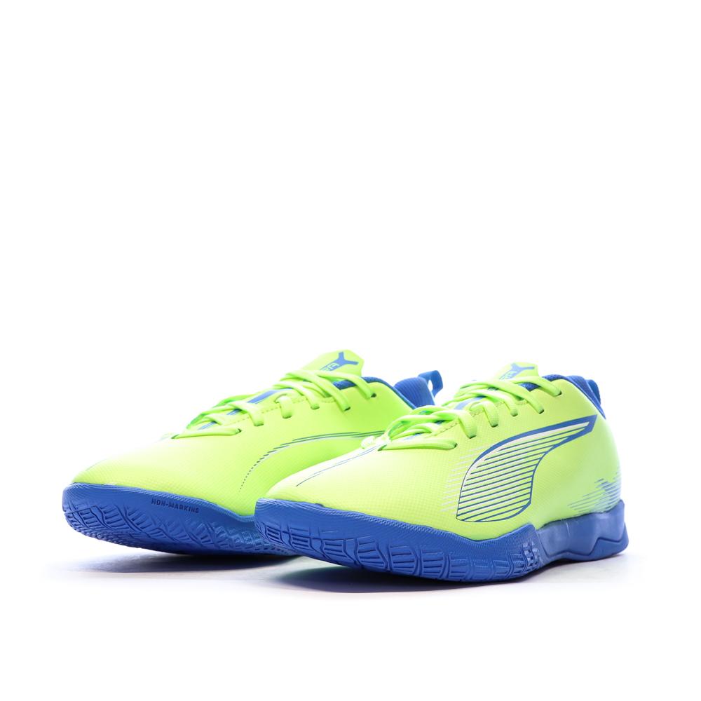 Chaussures de futsal Jaune Fluo/Bleu Garçon Puma Ultra 5 Play vue 6