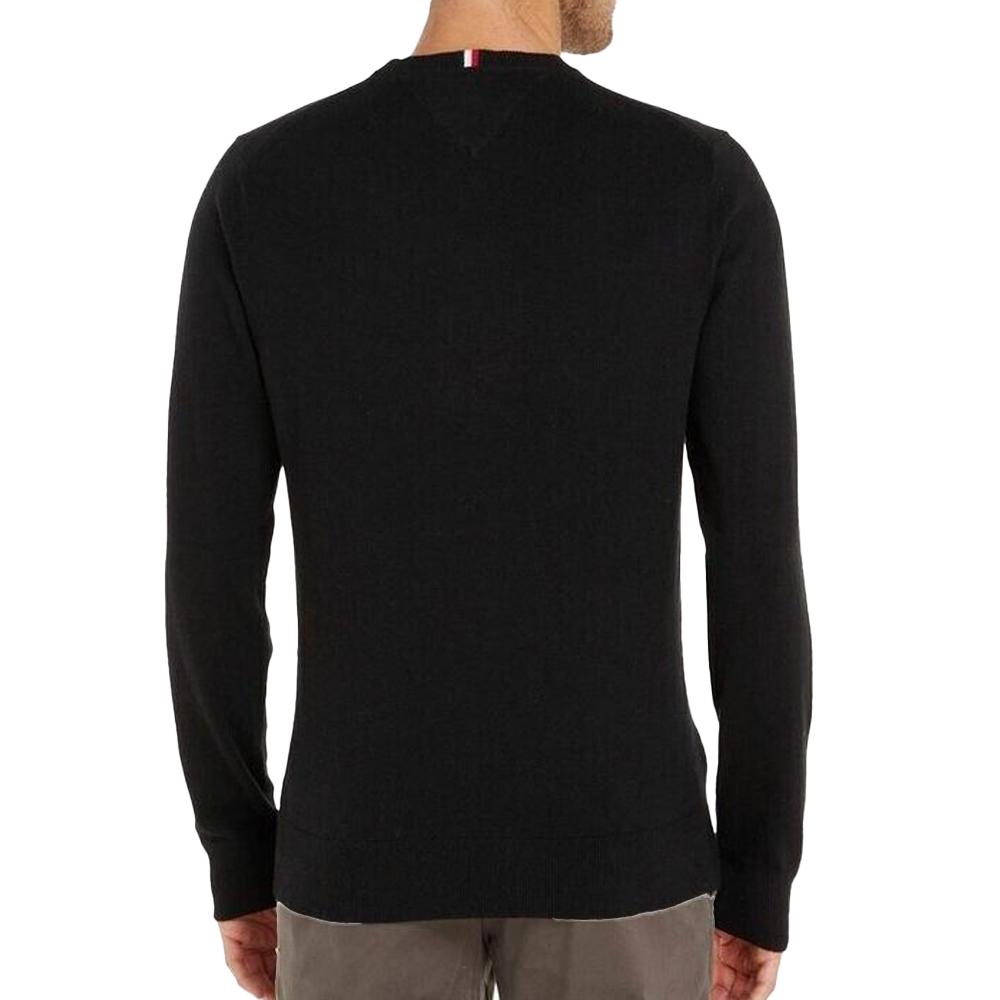 Pull Noir Homme Tommy Hilfiger Pima MW0MW28046 vue 2