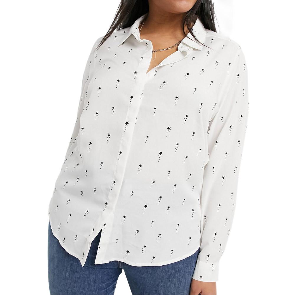 Chemise Blanche/Étoiles Noir Femme Brave Soul Nadia pas cher