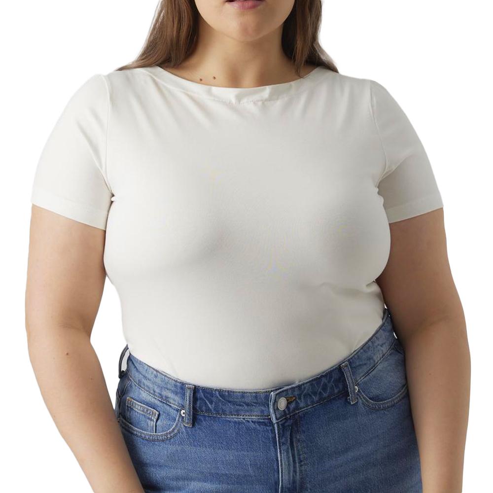 T-shirt Blanc Femme Vero Moda Vmvanda Curve pas cher