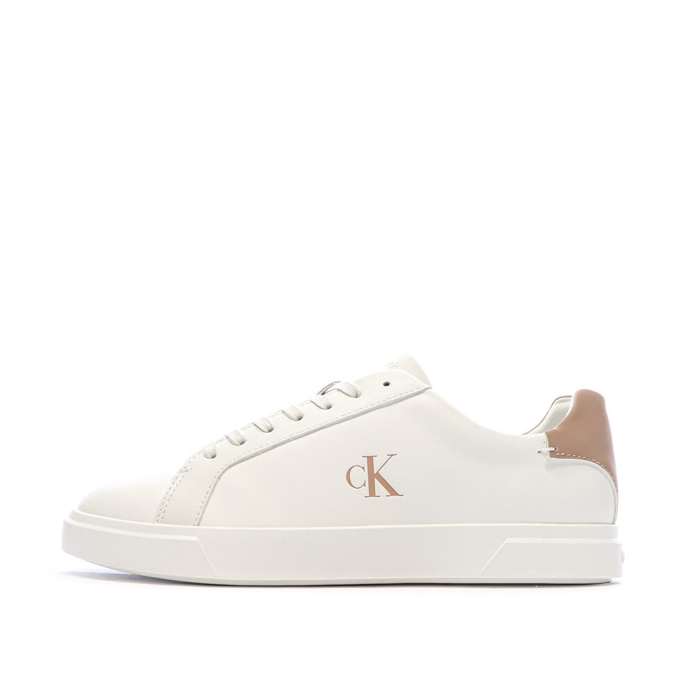 Baskets Blanc/Rose Femme Calvin Klein Jeans Low Pro Cups pas cher