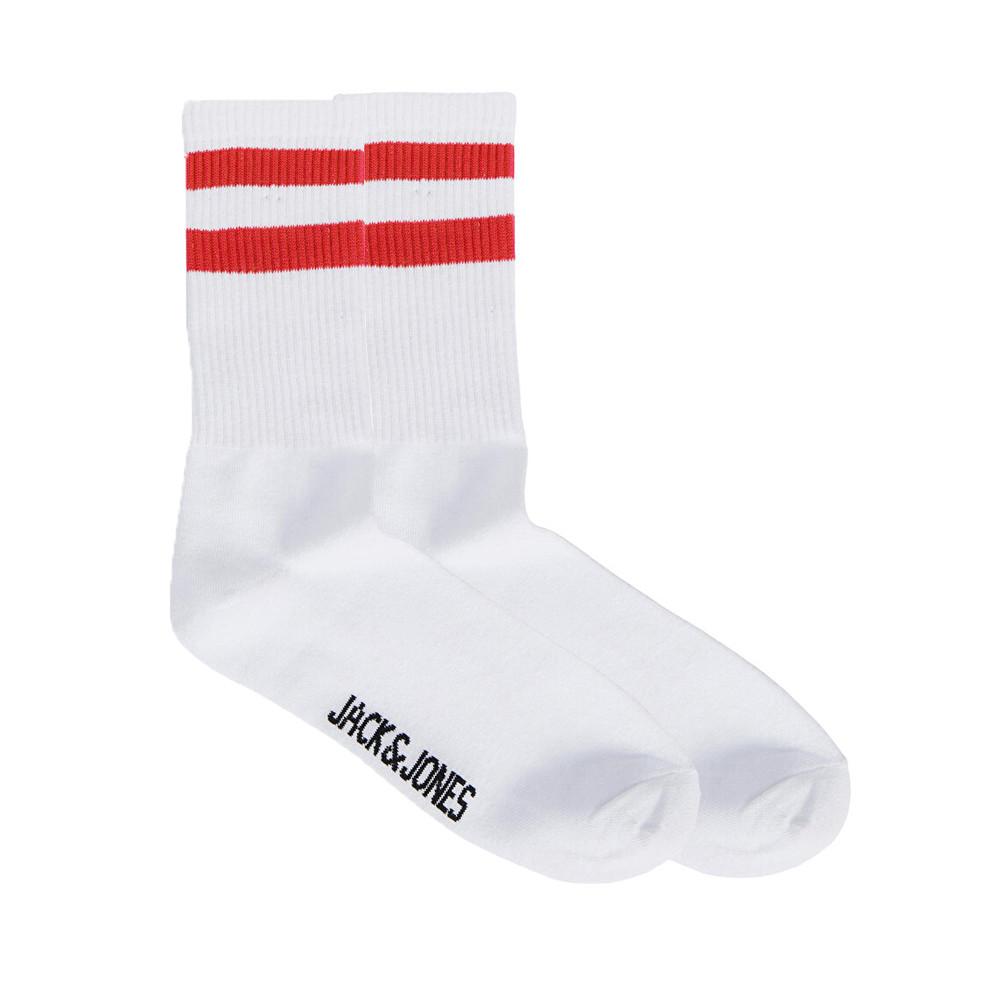 X1 Paire de Chaussettes Blanche/Rouge Homme Jack & Jones Tennis pas cher