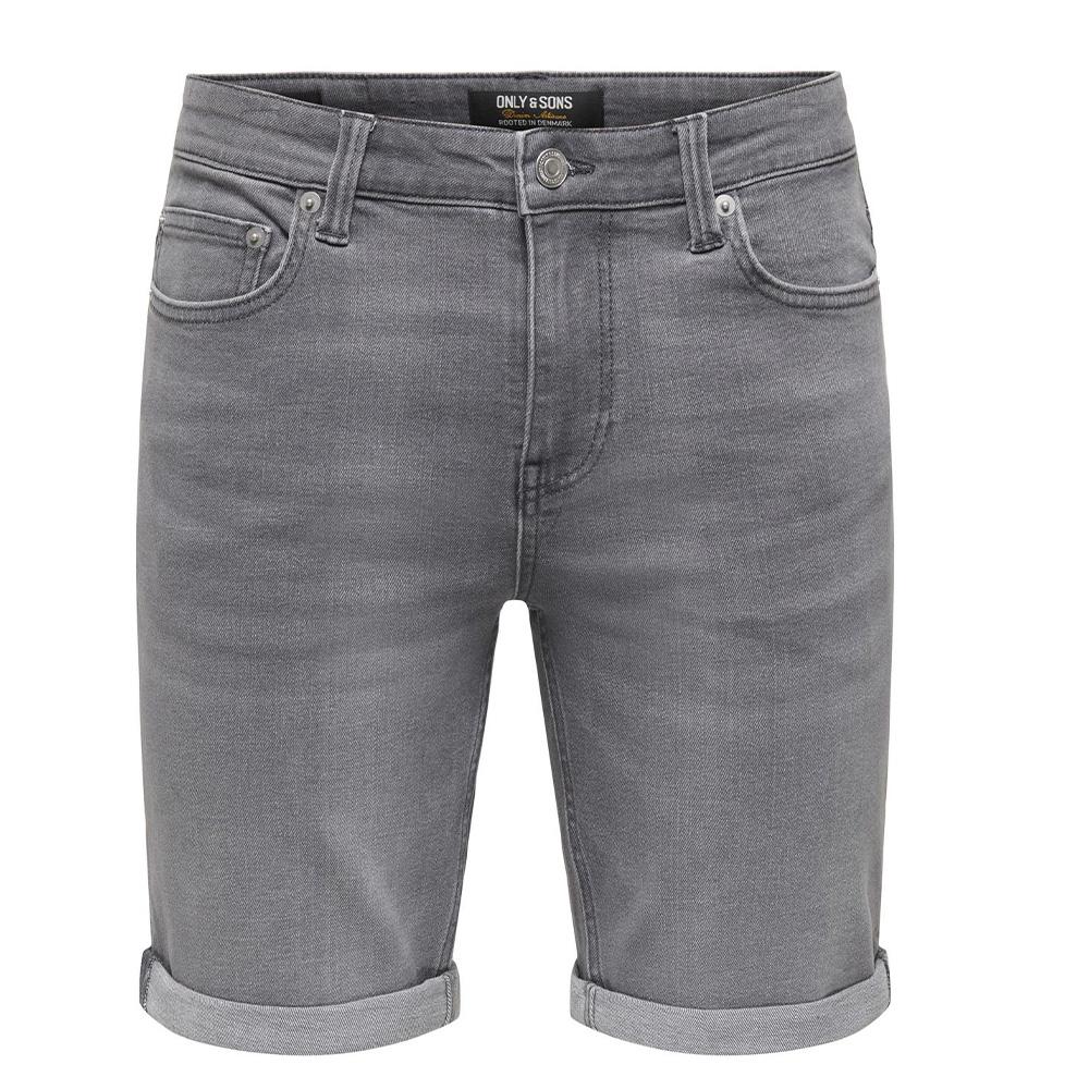 Short en Jean Gris Clair Homme Only & Sons Sply pas cher