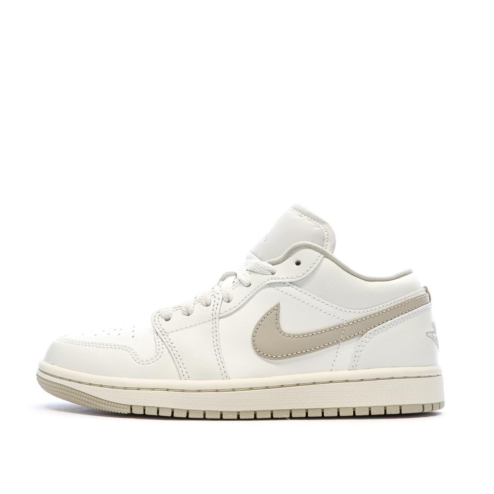 Basket Écru/Marron Mixte Nike Air Jordan 1 Low pas cher