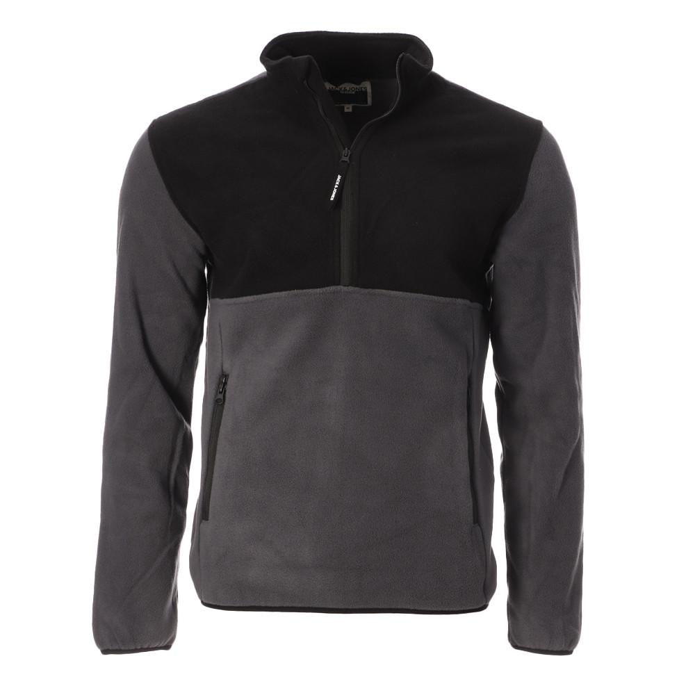 Polaire Noir/Gris Homme Jack & Jones Fleece Collar pas cher