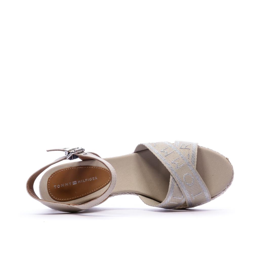 Sandales compensées beige femmes Tommy Hilfiger vue 4