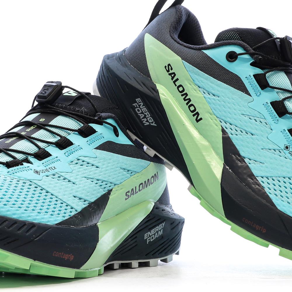 Chaussures de Trail Turquoise Femme Salomon Ride 5 Gtx vue 7