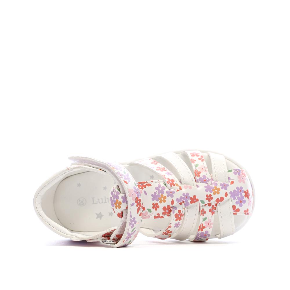 Sandales Blanc/Rose Fille Lulu Castagnette Lorya vue 4