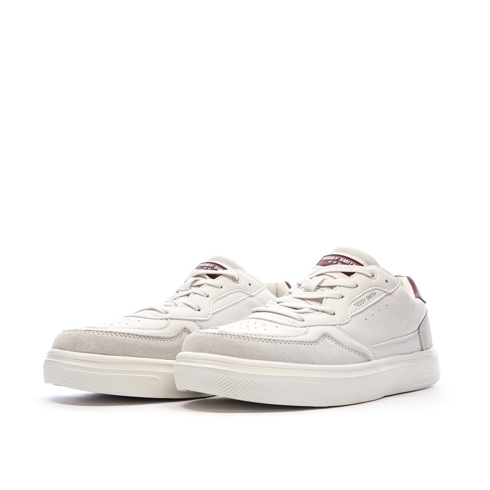 Teddy Smith Men's White/Bordeaux Sneakers 120004 Photo of the Espace des Marques %store% store - view of %key%