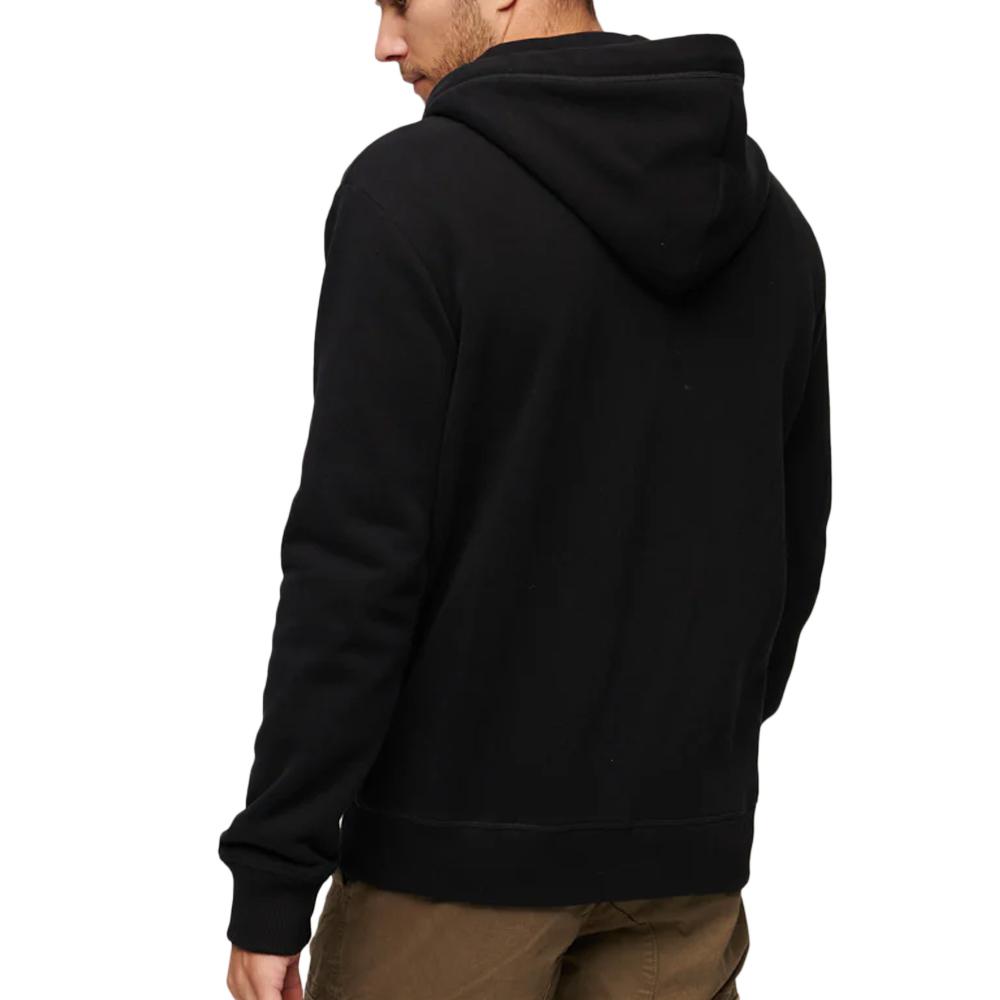 Sweat Zippe Capuche Noir Homme Superdry Essential02 vue 2