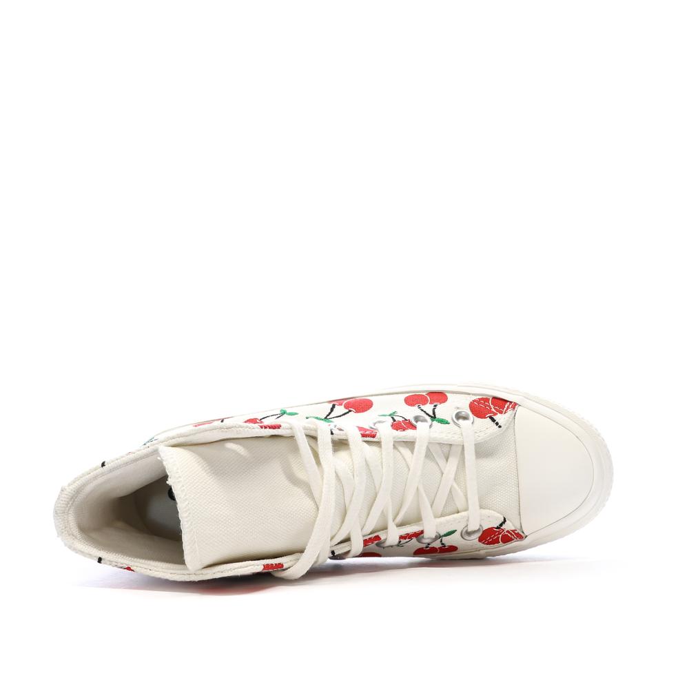 Baskets Ecru et Cerises Femme Converse Chuck Taylor All Star Lift vue 4