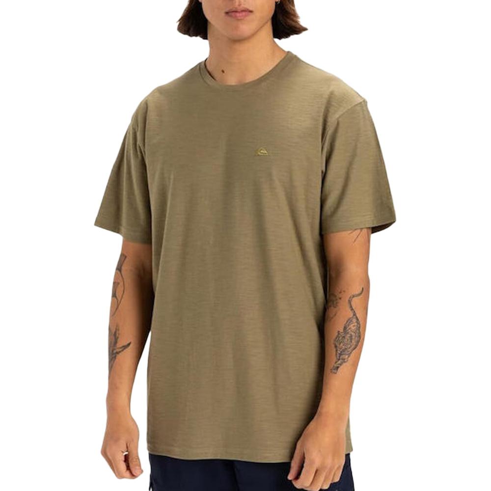 T-Shirt Kaki Homme Quiksilver Slub roundneck pas cher