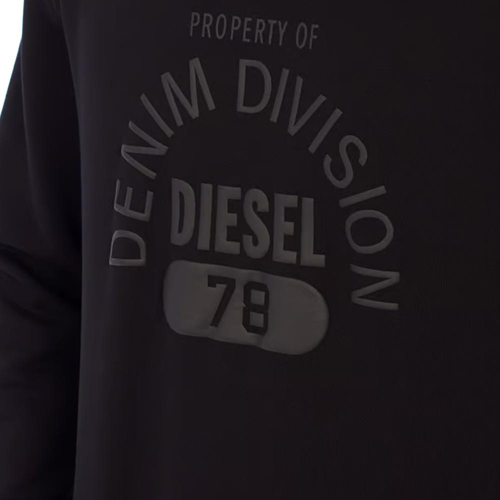 Sweat Noir Homme Diesel Felpa9XX vue 2