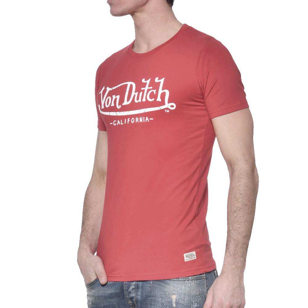 T-shirt Rouge Homme Von Dutch Life pas cher