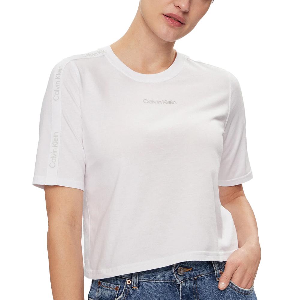 T-shirt Blanc Femme Calvin Klein Jeans 00GWS4K234 pas cher