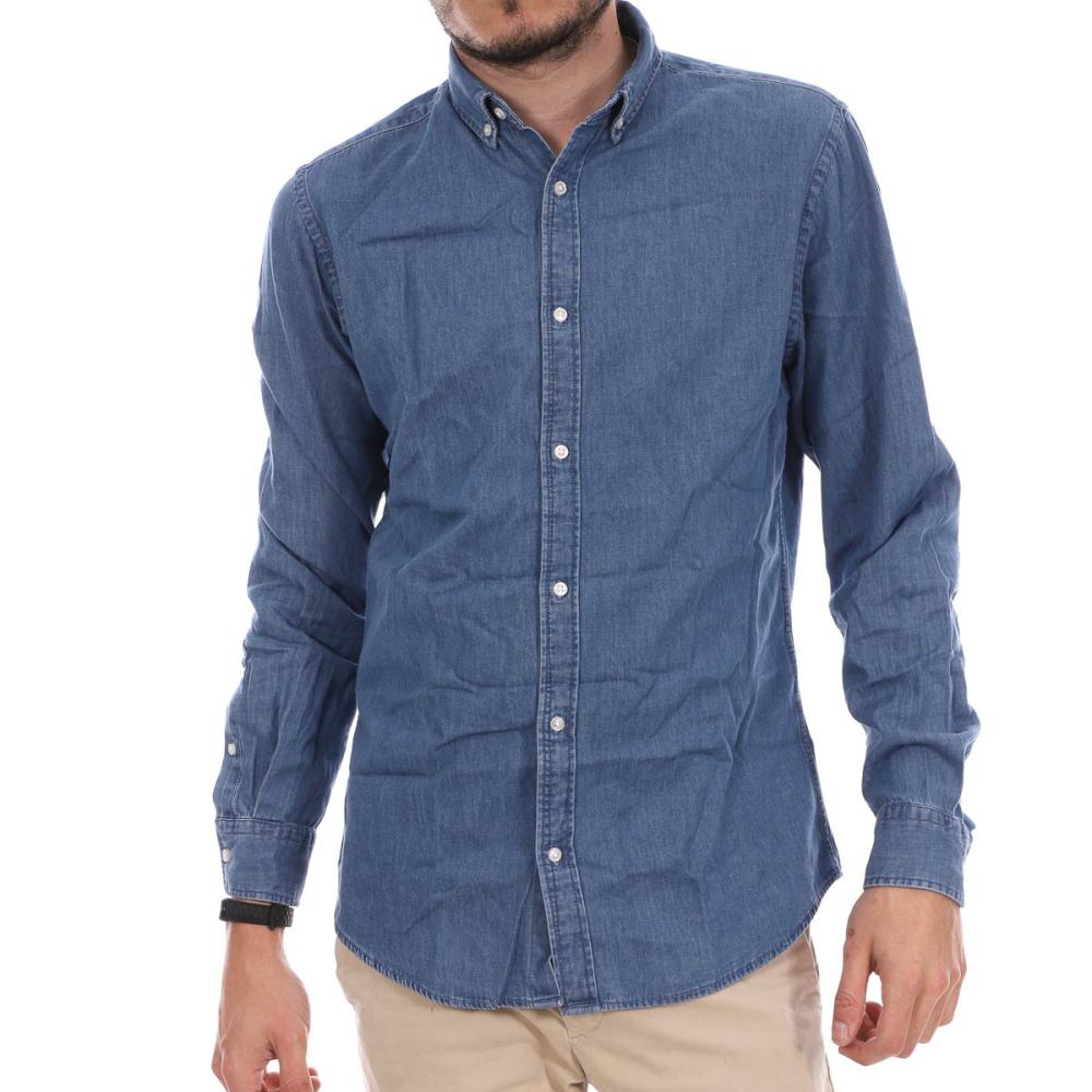 Chemise Denim Bleu Clair Homme Jack & Jones Plain pas cher