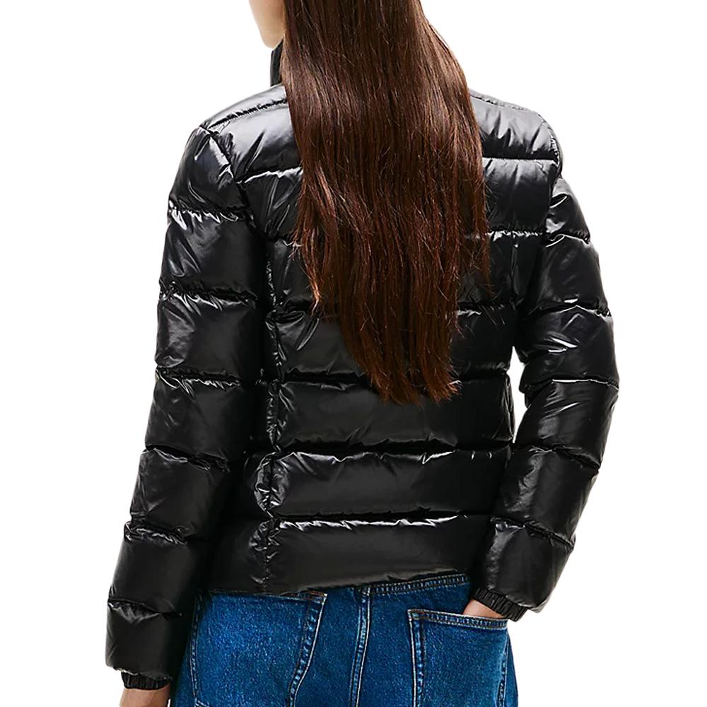 Doudoune Noir Brillant Femme Tommy Jeans slim zip Print vue 2