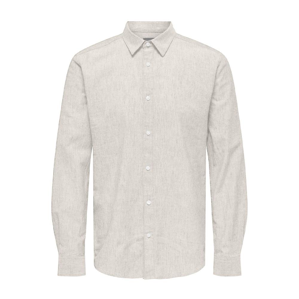 Chemise Grise Homme Only & Sons Solid Linen pas cher