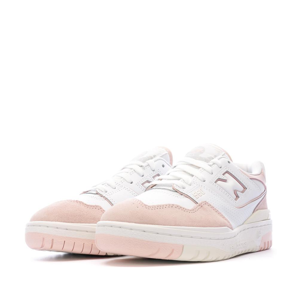 New Balance 550 Blanche/Rose Femme BBW550 vue 6
