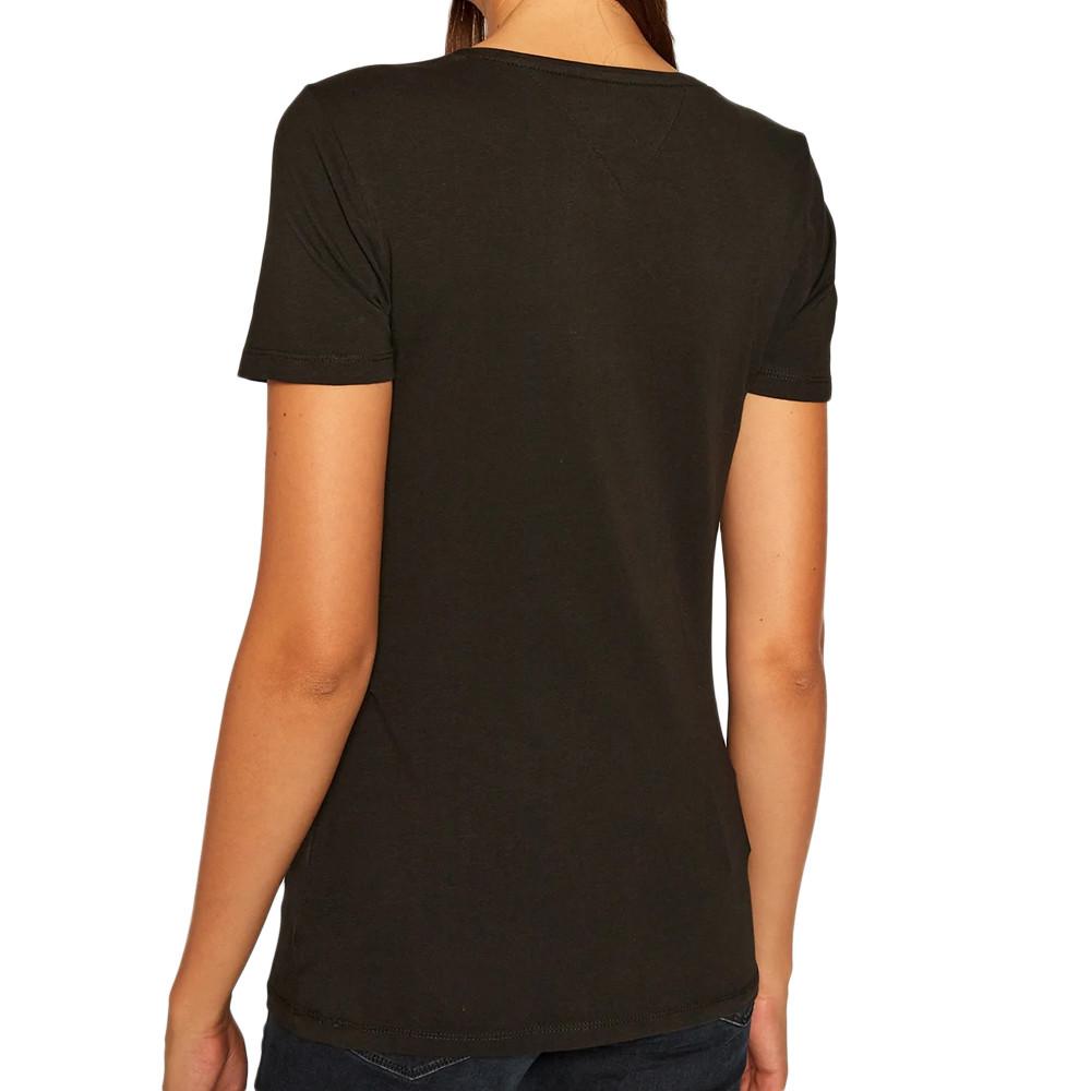 T-shirt Noir Femme Tommy Hilfiger Skinny Stretch vue 2