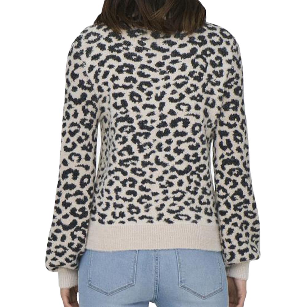 Pull Noir/Beige Léopard Femme JDY Lorraine vue 2