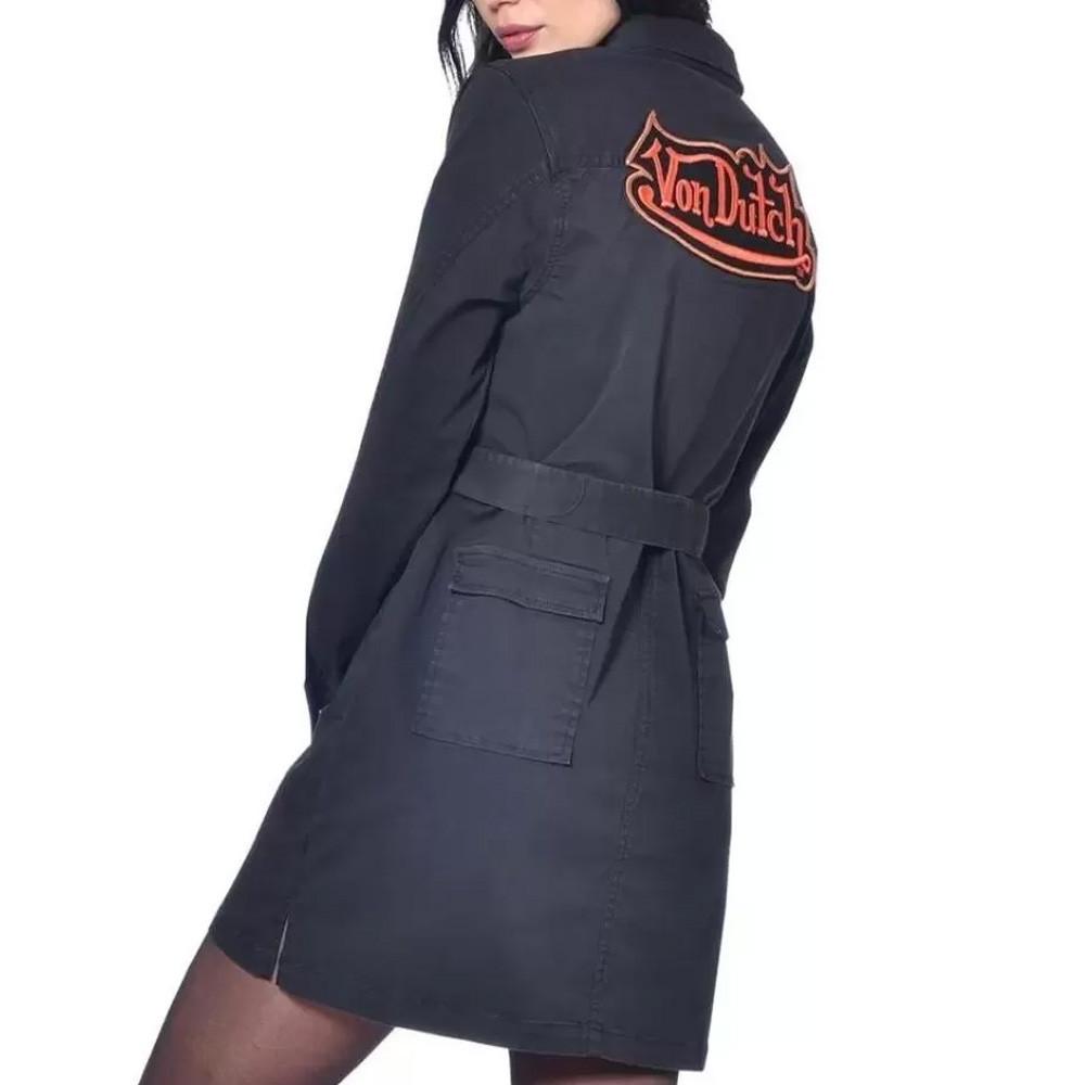 Robe en Jean Noir Femme Von Dutch Street Canvas vue 2
