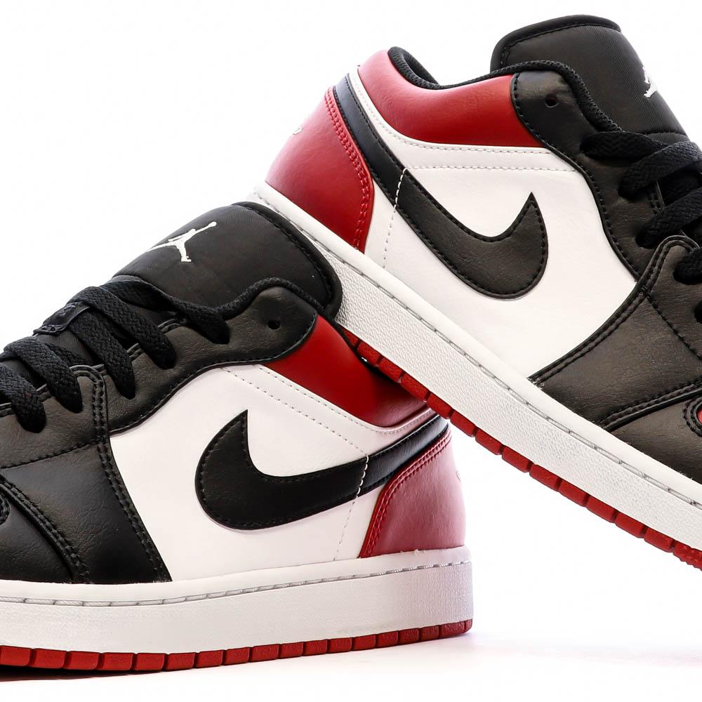 Baskets Noir/Rouge Homme Nike Air Jordan 1 Low vue 7