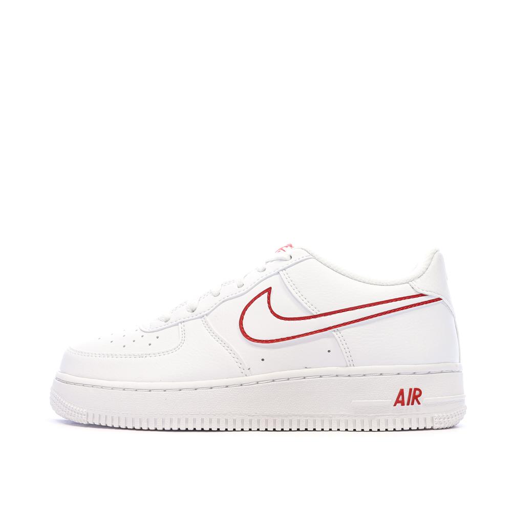 Baskets Blanche/Rouges Garçon Nike Air Force 1 pas cher