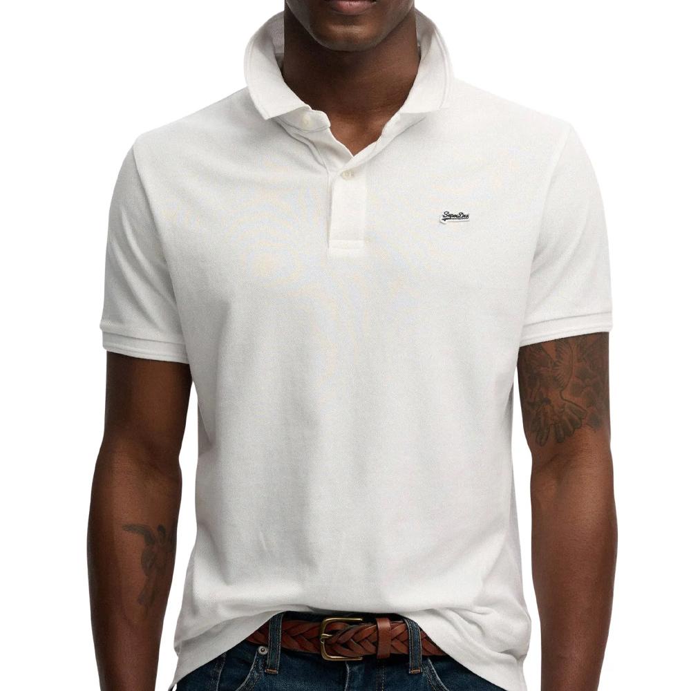 Polo Blanc Homme Superdry Classic Pique pas cher