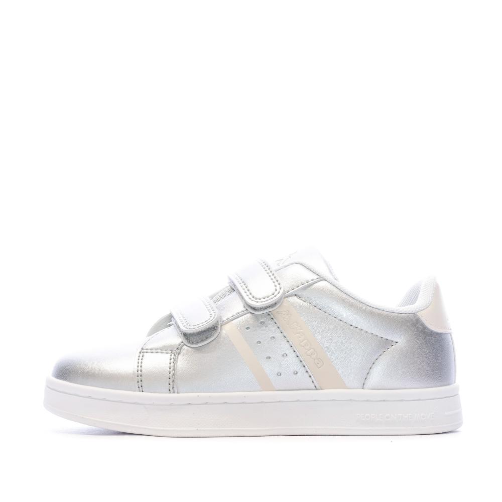 Baskets Blanche Argent/Blanc Fille Kappa Logo Alpha 2V pas cher