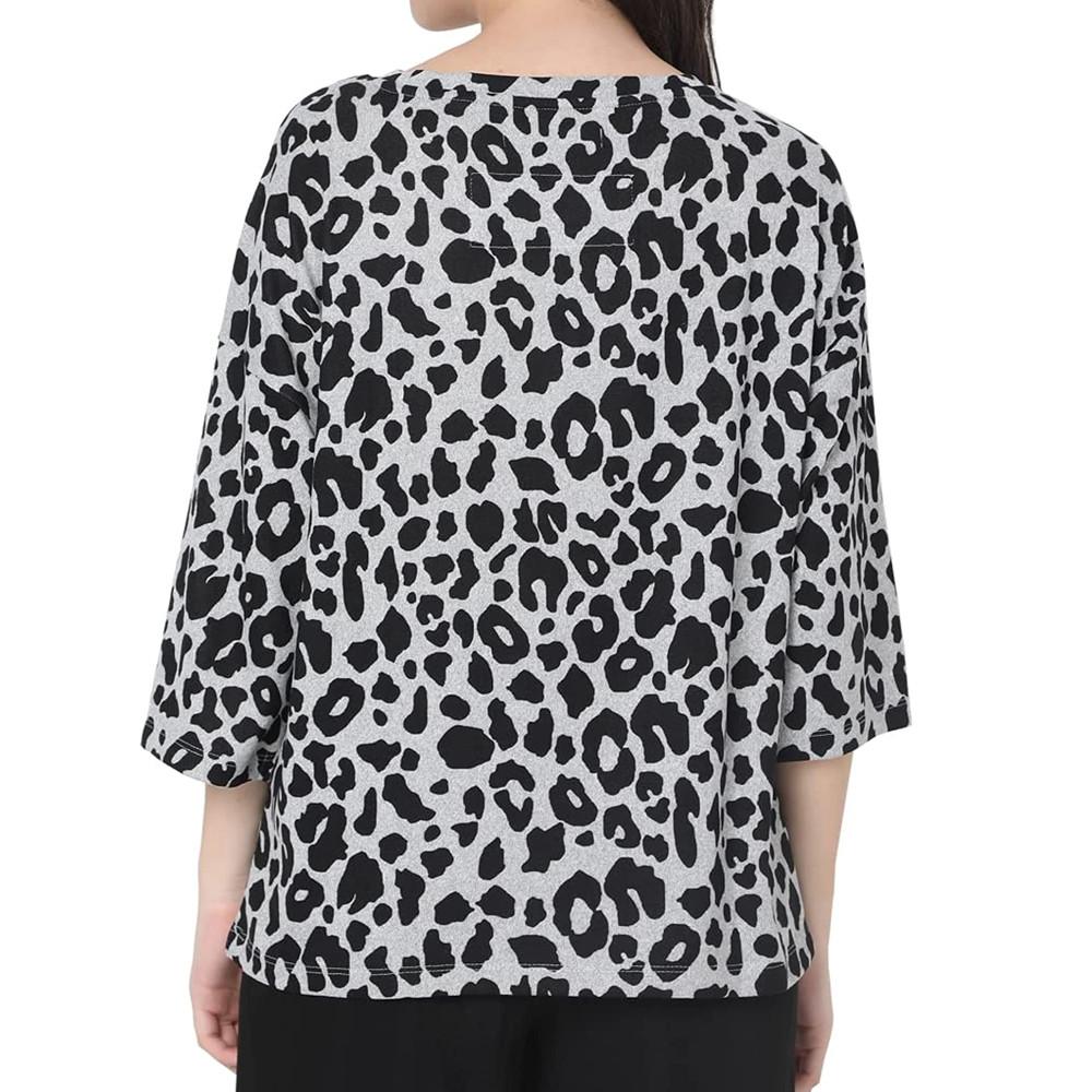 Pull Imprimé Léopard Gris Femme Vero Moda Olivia vue 2