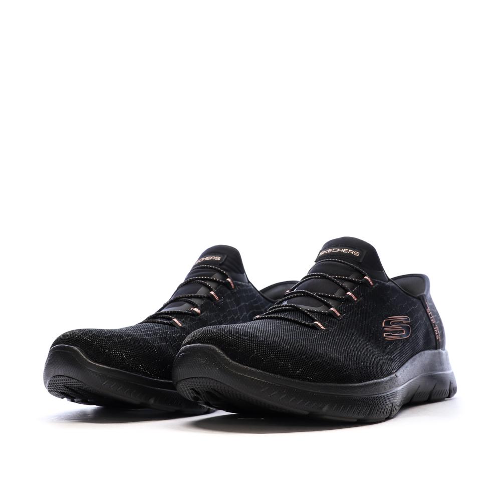 Basket Noir/Rose Femme Skechers Summits Classy Night vue 6