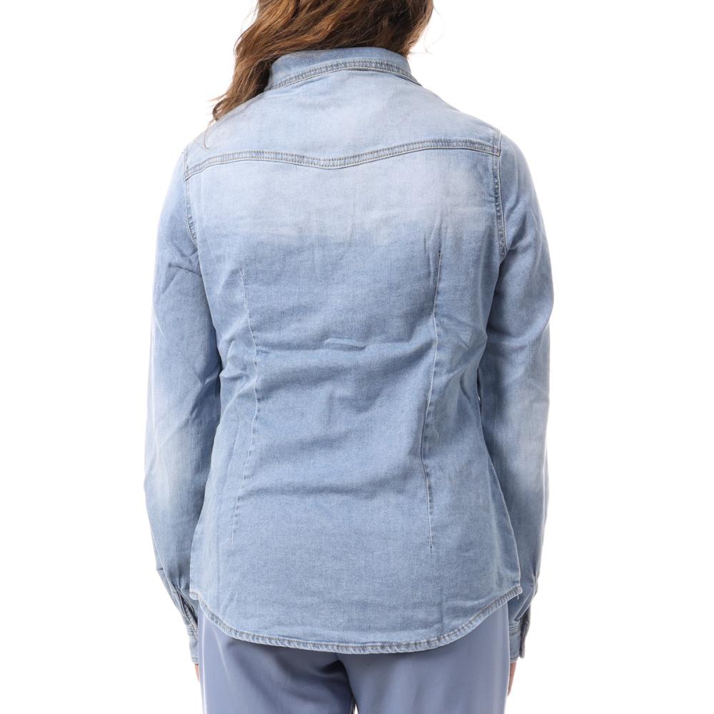 Chemise en Jean Bleu Clair Femme Monday Premium Bleach vue 2