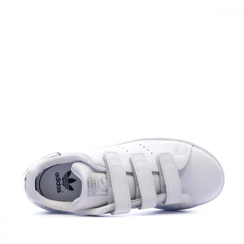 Basket Blanche Fille Adidas STAN SMITH vue 4