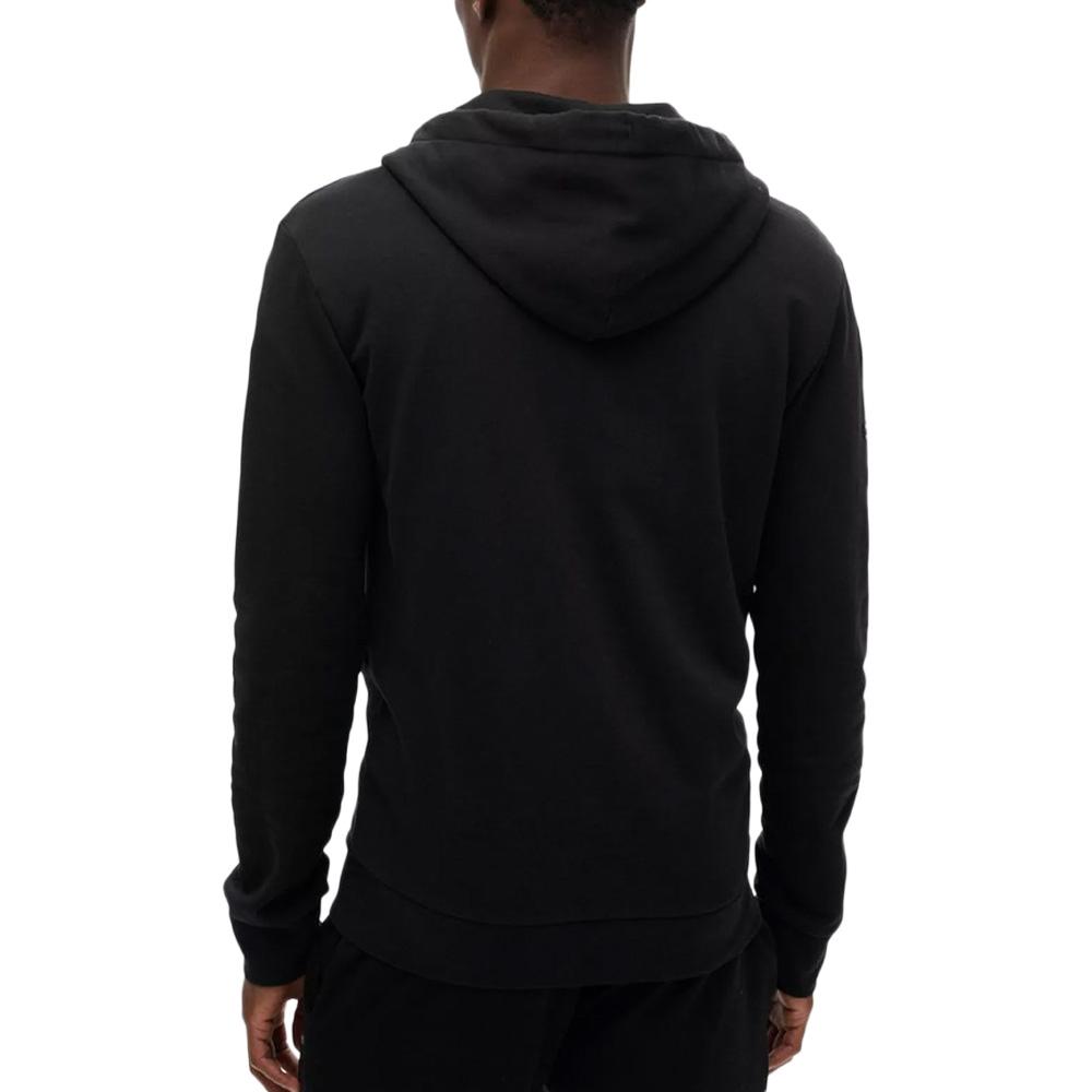 Sweat Zippé Noir Homme Superdry Plain Hood vue 2