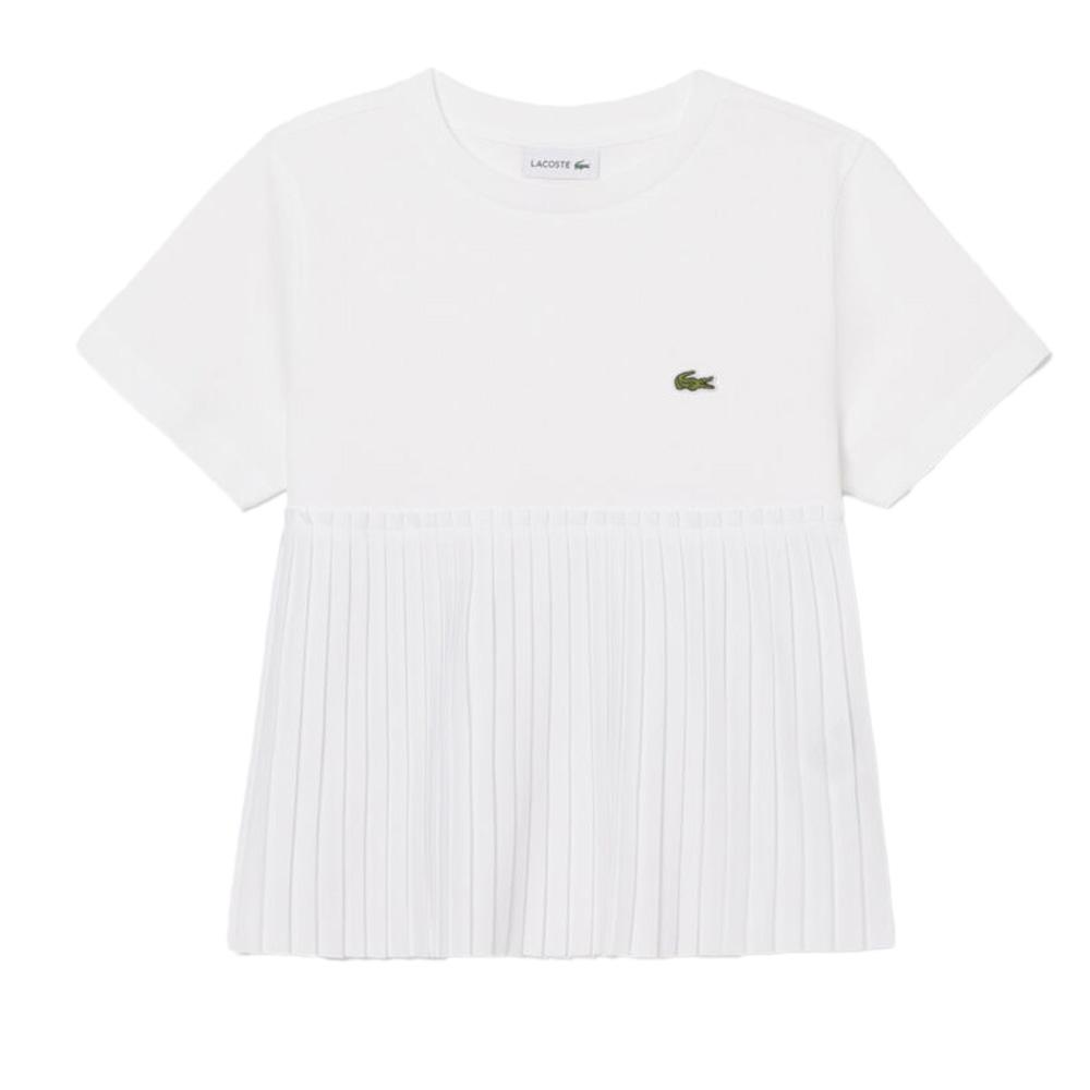 T-Shirt Blanc Fille Lacoste TJ8445 pas cher
