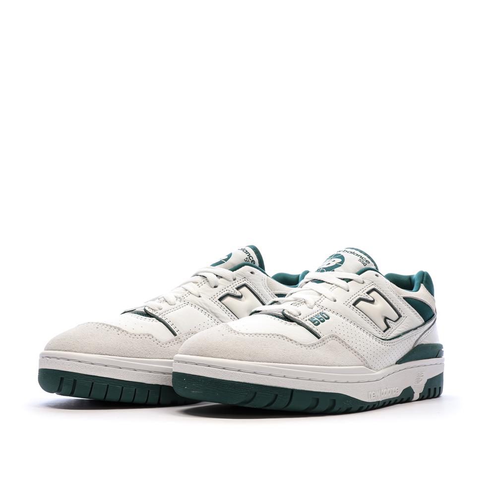 Baskets Blanches/Vertes Homme New Balance BB550 vue 6